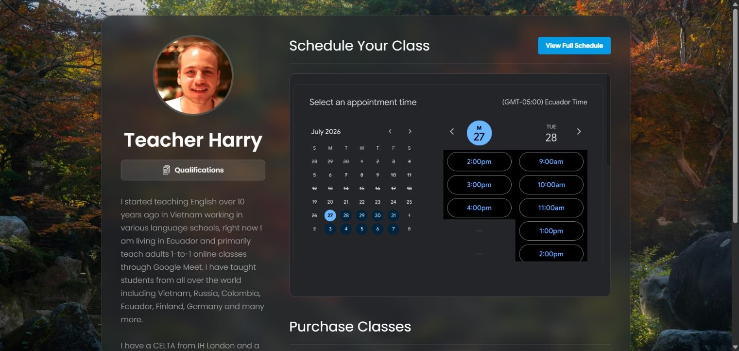 Teacher Harry website preview