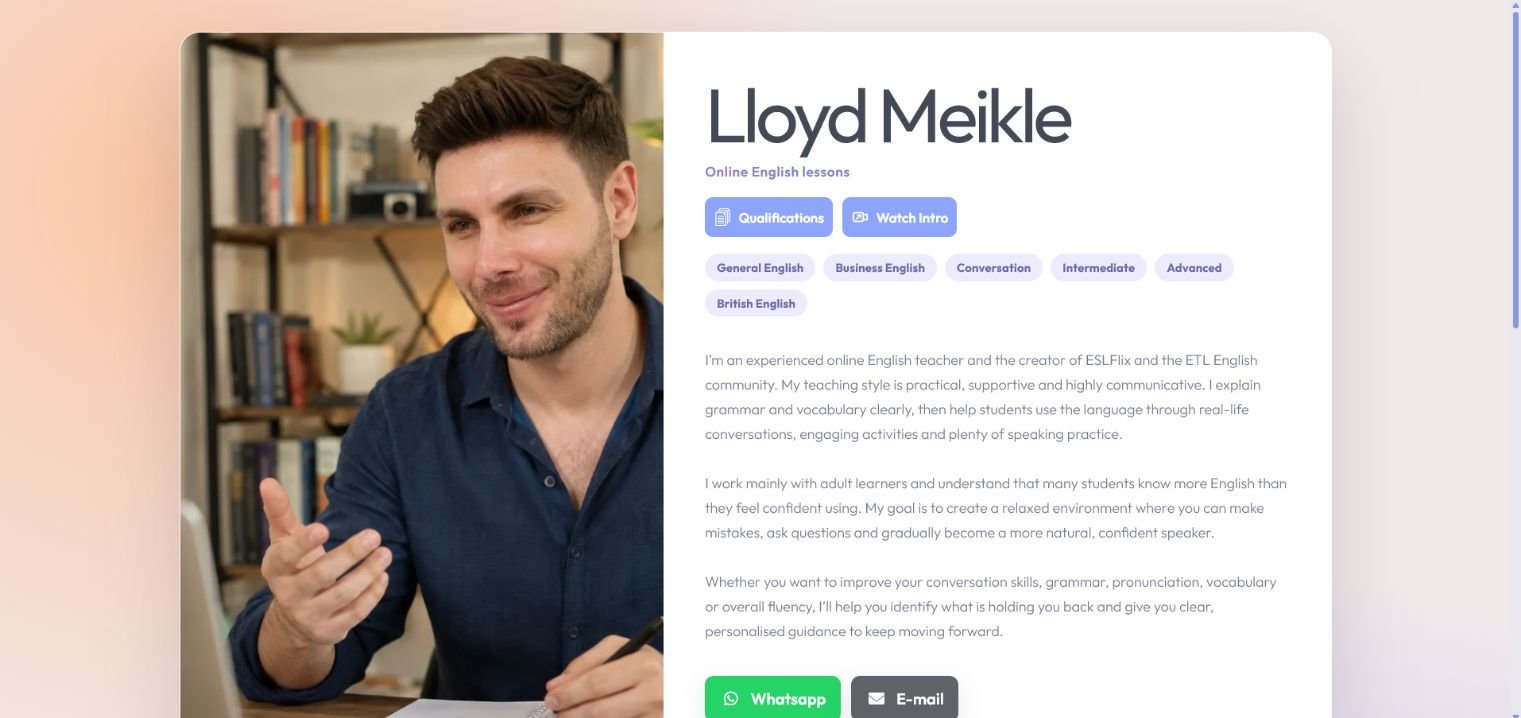 Teacher Lloyd website preview